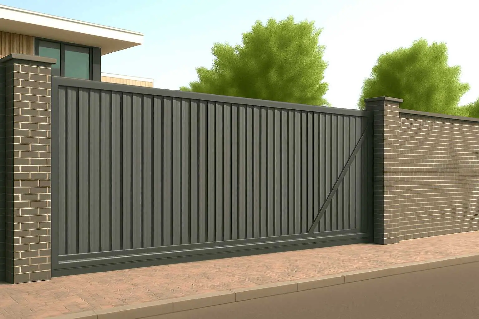 Откатные металлические ворота